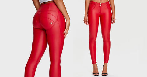 Red Faux Leather Pants