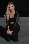 Cargo Pants - High Waisted - Full Length - Black 3
