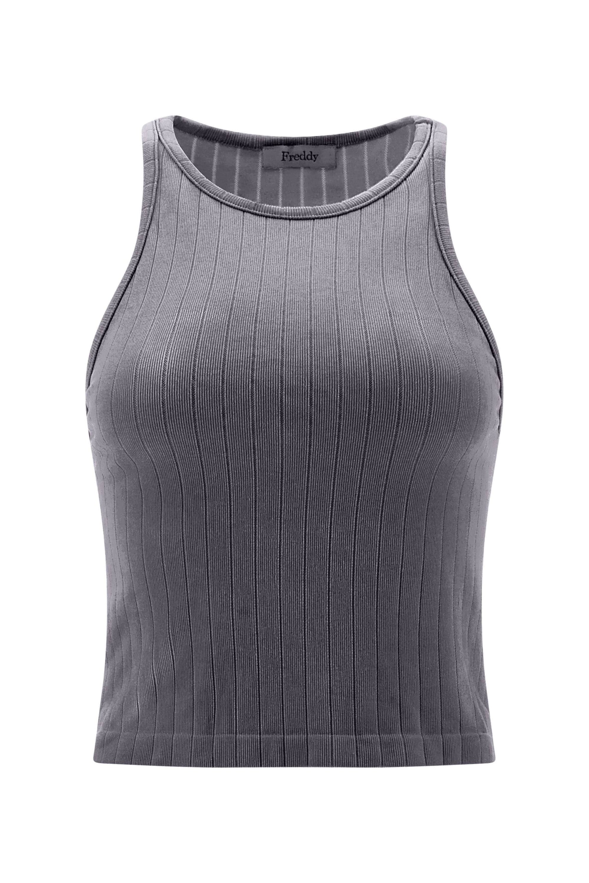 Ribbed Tank Top - Charcoal 5