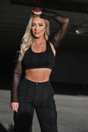 Cargo Pants - High Waisted - Full Length - Black 2