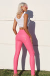WR.UP® Faux Leather - High Waisted - Full Length - Candy Pink 1