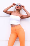 WR.UP® Faux Leather - High Waisted - Full Length - Sunset Orange 5