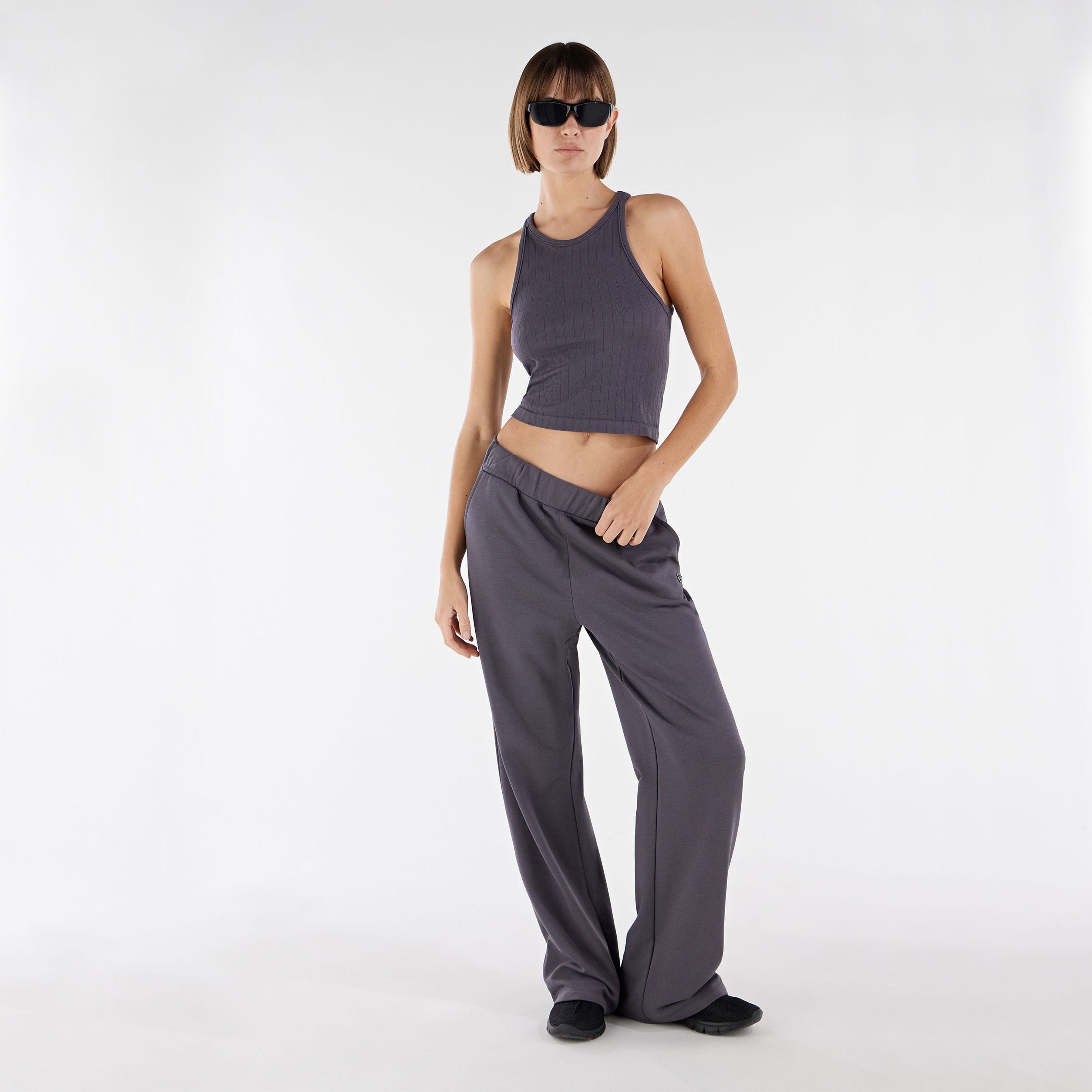 Ribbed Tank Top - Charcoal 3