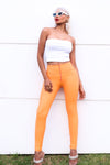 WR.UP® Faux Leather - High Waisted - Full Length - Sunset Orange 7