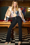 WR.UP® Denim - High Waisted - Bell Bottom Flare - Black + Black Stitching 2