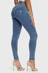 N.O.W® Denim - High Waisted - Full Length - Light Blue + Yellow Stitching 1
