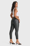 N.O.W® Faux Leather - High Waisted - 7/8 Length - Black 7