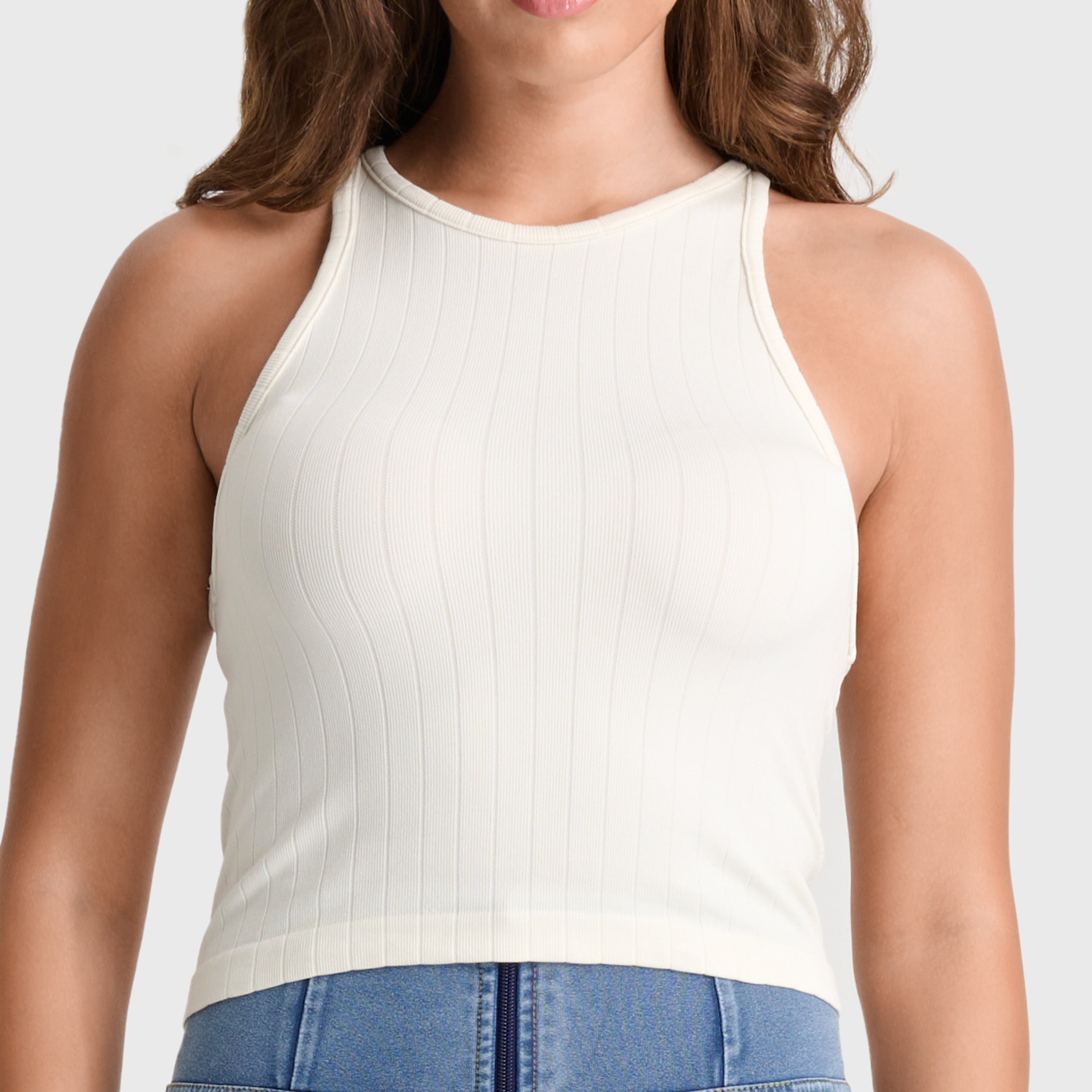 Ribbed Tank Top - Cream 2
