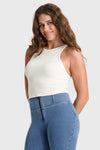 Ribbed Tank Top - Cream 1