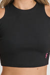 Cropped Cut Out T Shirt - Black 6