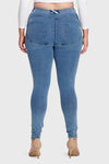 WR.UP® Curvy Denim - High Waisted - Full Length - Light Blue + Yellow Stitching 8