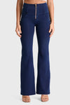 WR.UP® Denim - High Waisted - Super Flare - Dark Blue + Blue Stitching 2