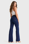 WR.UP® Denim - High Waisted - Super Flare - Dark Blue + Blue Stitching 7