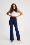 WR.UP® Denim - High Waisted - Super Flare - Dark Blue + Blue Stitching 8