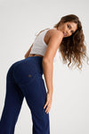 WR.UP® Denim - High Waisted - Super Flare - Dark Blue + Blue Stitching 4