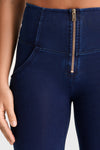WR.UP® Denim - High Waisted - Super Flare - Dark Blue + Blue Stitching 9