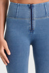WR.UP® Denim - High Waisted - Full Length - Light Blue + Yellow Stitching 7