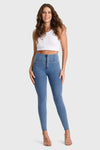 WR.UP® Denim - High Waisted - Full Length - Light Blue + Yellow Stitching 6