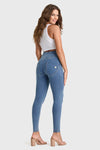 WR.UP® Denim - High Waisted - Full Length - Light Blue + Yellow Stitching 5