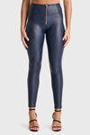 WR.UP® Python Faux Leather Limited Edition - High Waisted - Full Length - Midnight Blue 2