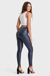 WR.UP® Python Faux Leather Limited Edition - High Waisted - Full Length - Midnight Blue 6
