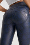 WR.UP® Python Faux Leather Limited Edition - High Waisted - Full Length - Midnight Blue 8