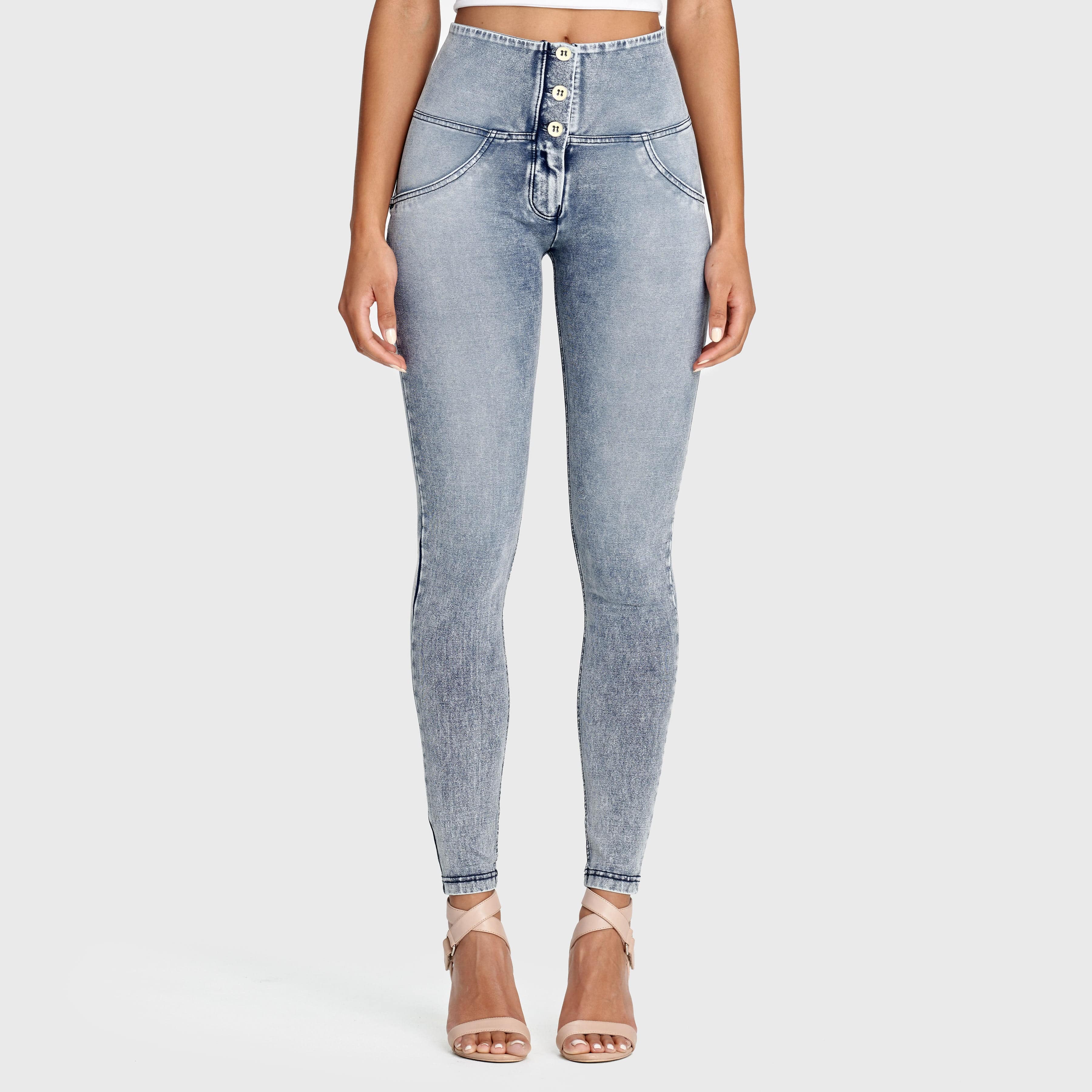 WR.UP® Denim - 3 Button High Waisted - Full Length - Stonewash 1
