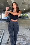 WR.UP® Snug Jeans - High Waisted - Full Length - Washed Black + Black Stitching 1