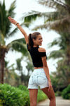 WR.UP® Snug Jeans Limited Edition - High Waisted - Shorts - Light Acid Wash 1