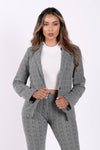Checkered Suit Blazer - Grey Plaid 1