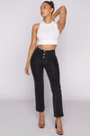 WR.UP® Denim - High Waisted - Kick Flare - Black + Black Stitching 1