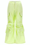 Cargo Pants - High Waisted - Full Length - Lime Green 6
