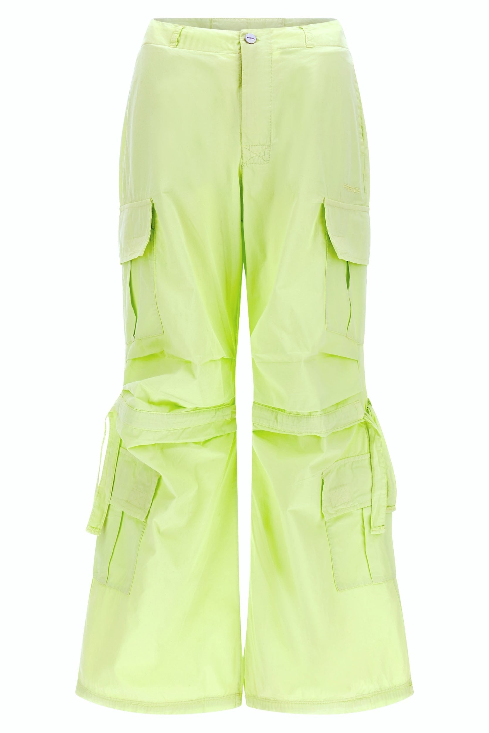Cargo Pants - High Waisted - Full Length - Lime Green 6