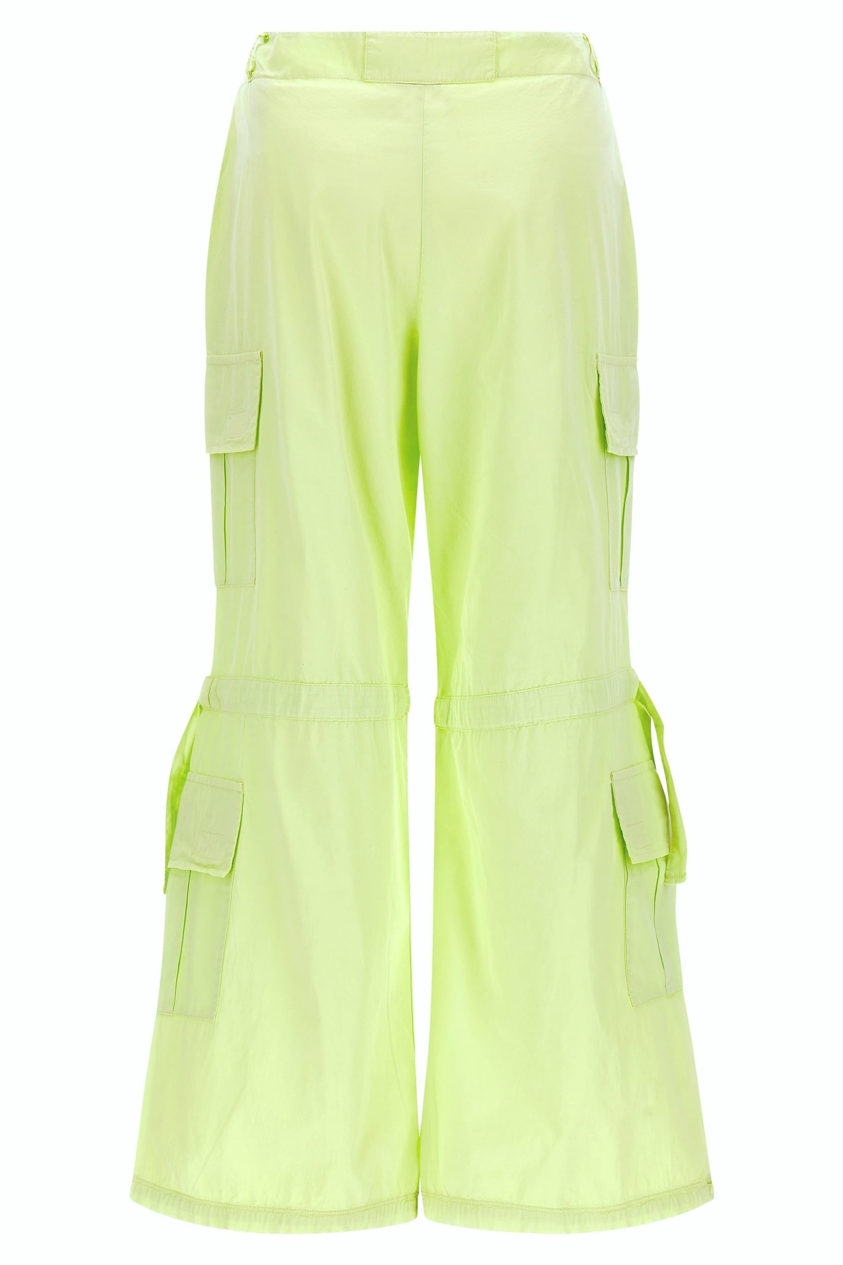 Cargo Pants - High Waisted - Full Length - Lime Green 7