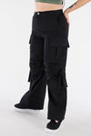 Cargo Pants - High Waisted - Full Length - Black 6