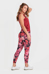 Superfit All Over Flower Print - Super High Waisted - 7/8 Length - Bordeaux 3