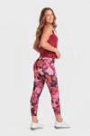 Superfit All Over Flower Print - Super High Waisted - 7/8 Length - Bordeaux 1