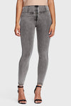 WR.UP® Denim - High Waisted - 7/8 Length - Grey + Yellow Stitching 5