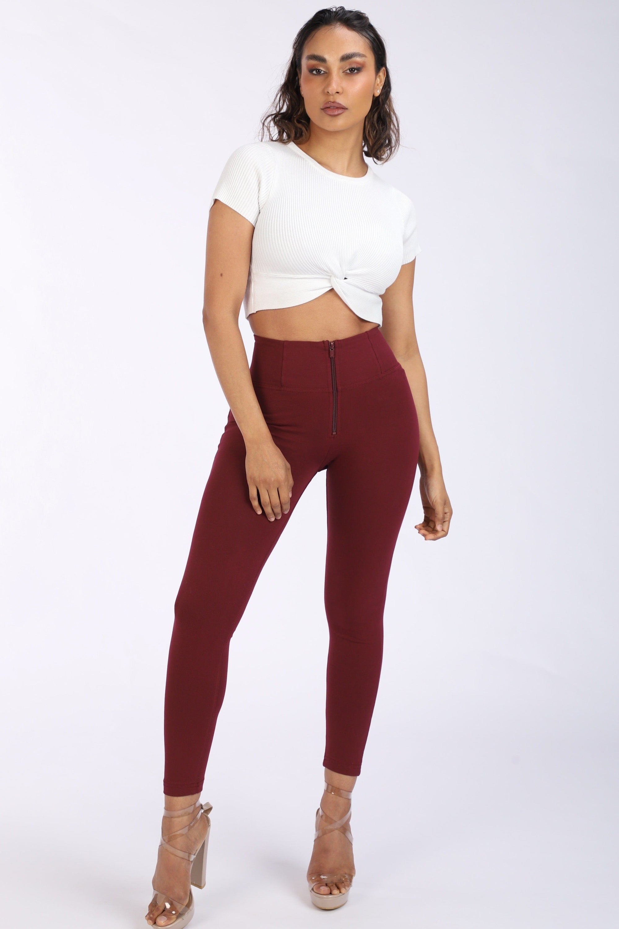 WR.UP® Fashion - High Waisted - 7/8 Length - Burgundy 5