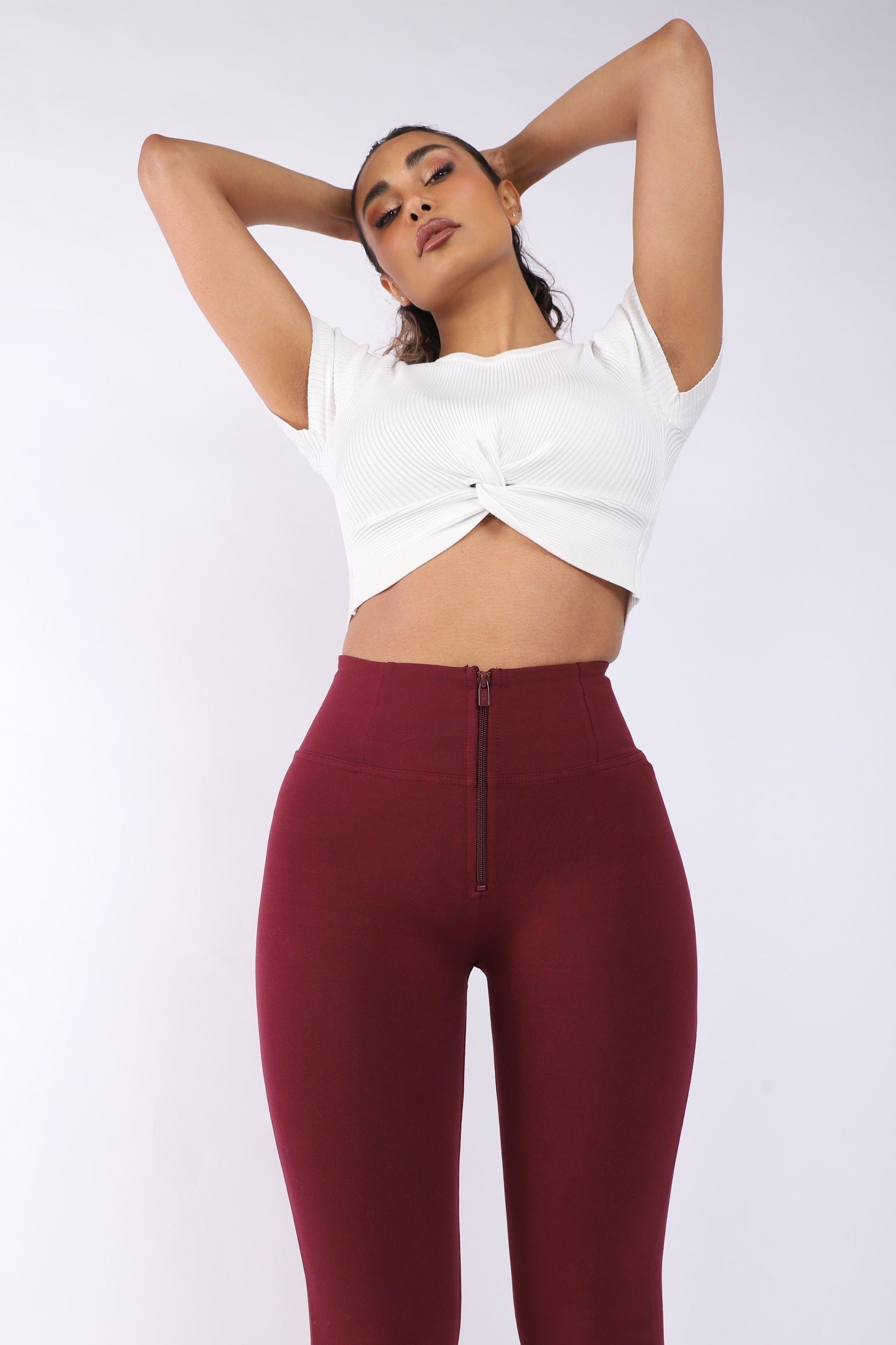 WR.UP® Fashion - High Waisted - 7/8 Length - Burgundy 2