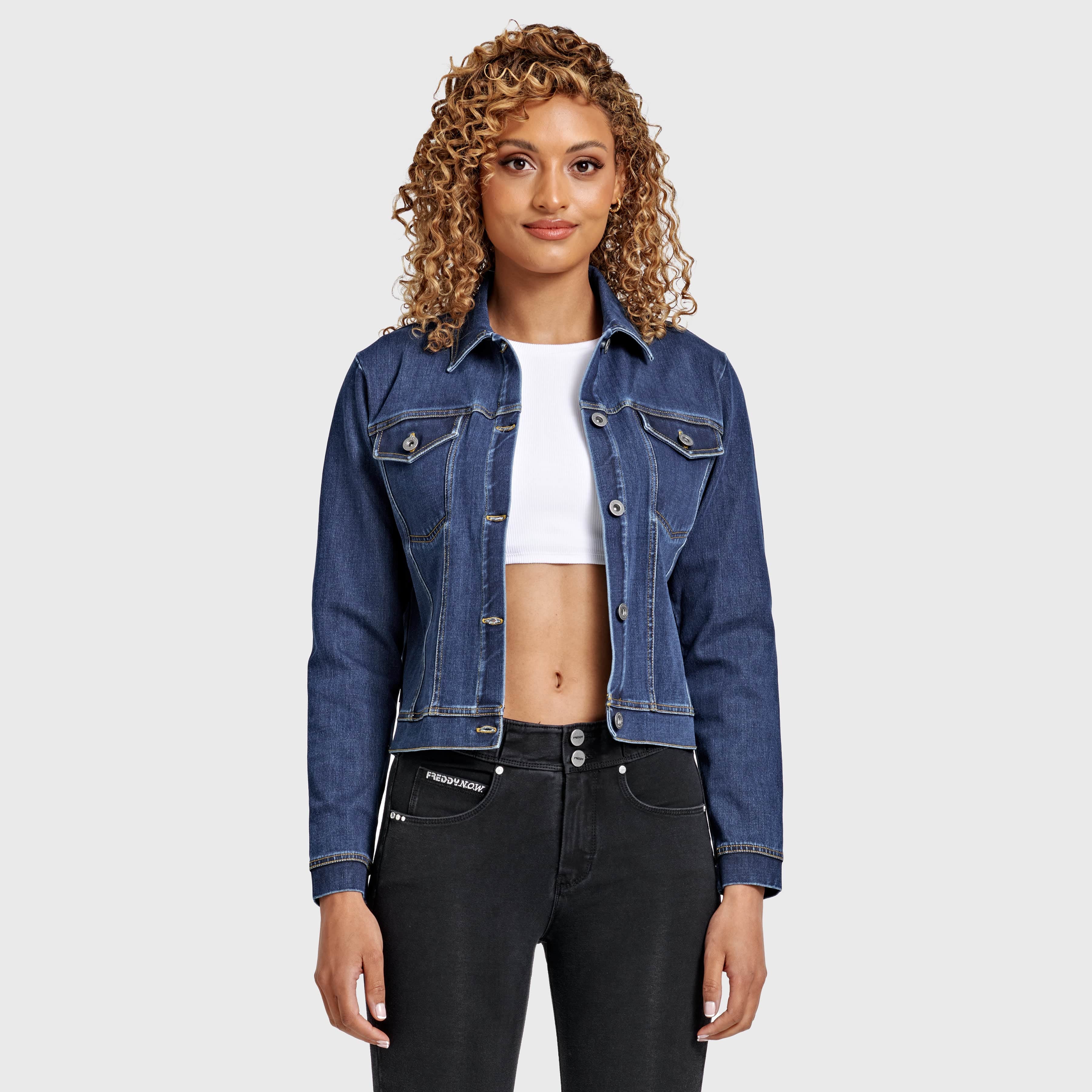 Denim Jacket - Dark Blue + Yellow Stitching 1