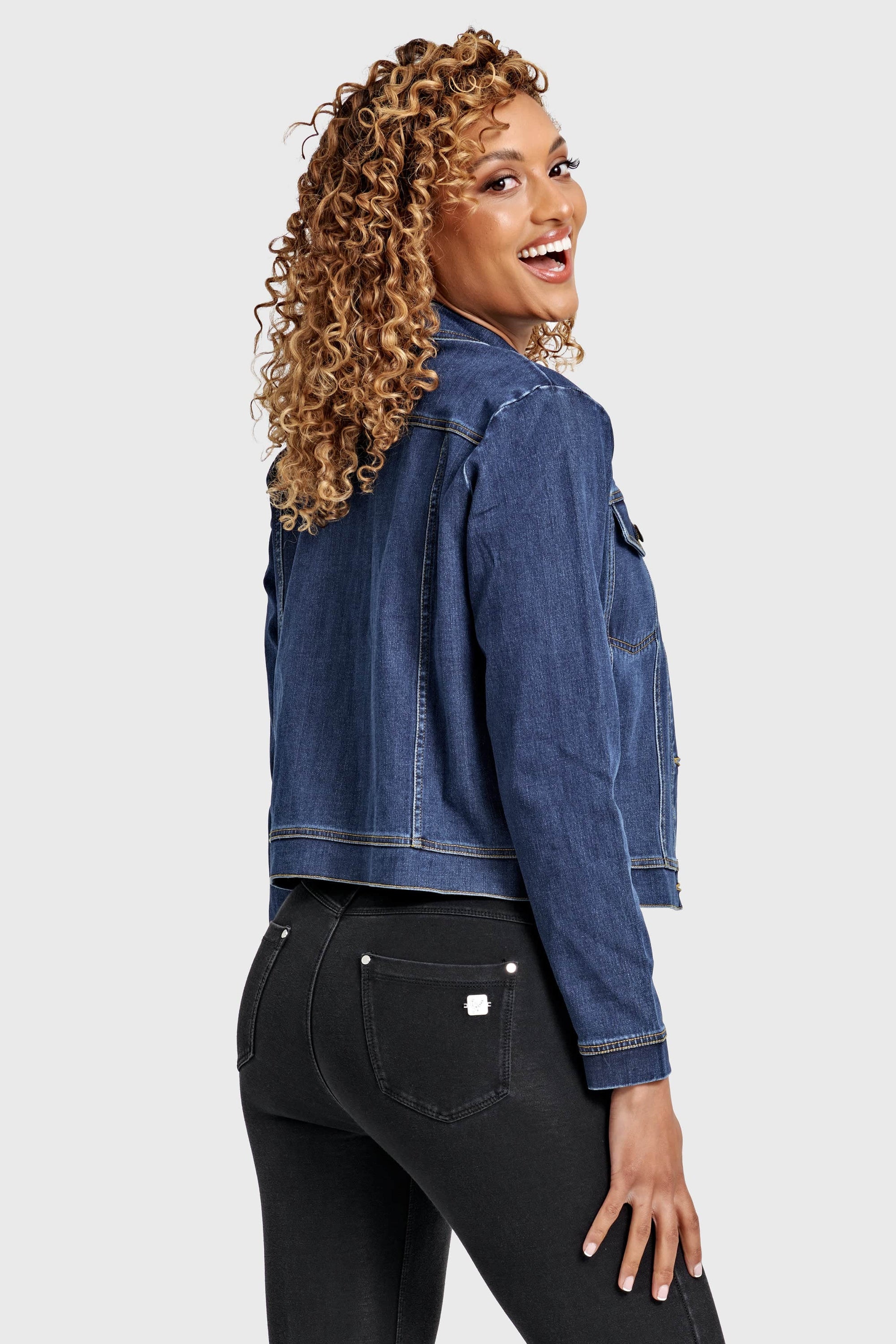 Denim Jacket - Dark Blue + Yellow Stitching 6