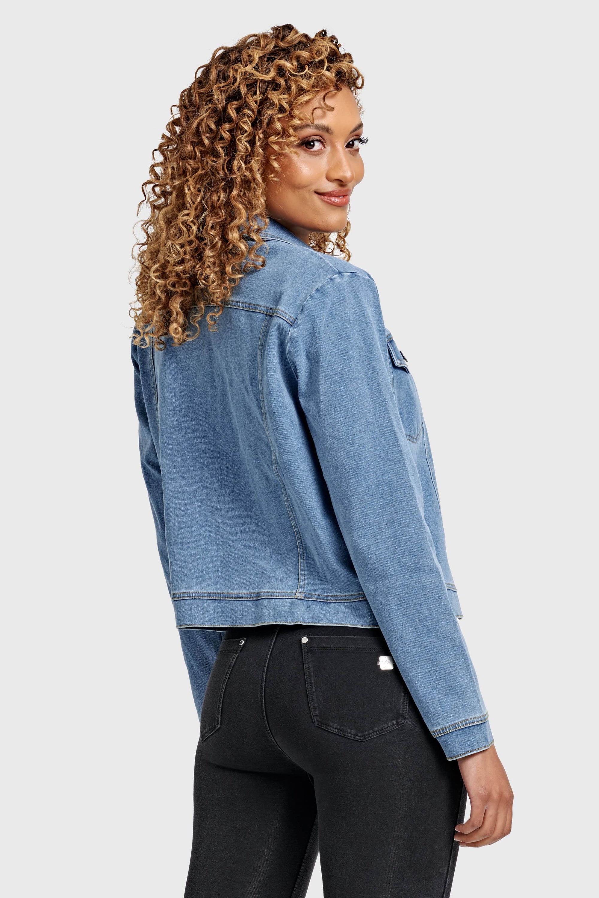 Denim Jacket - Light Blue + Yellow Stitching 7
