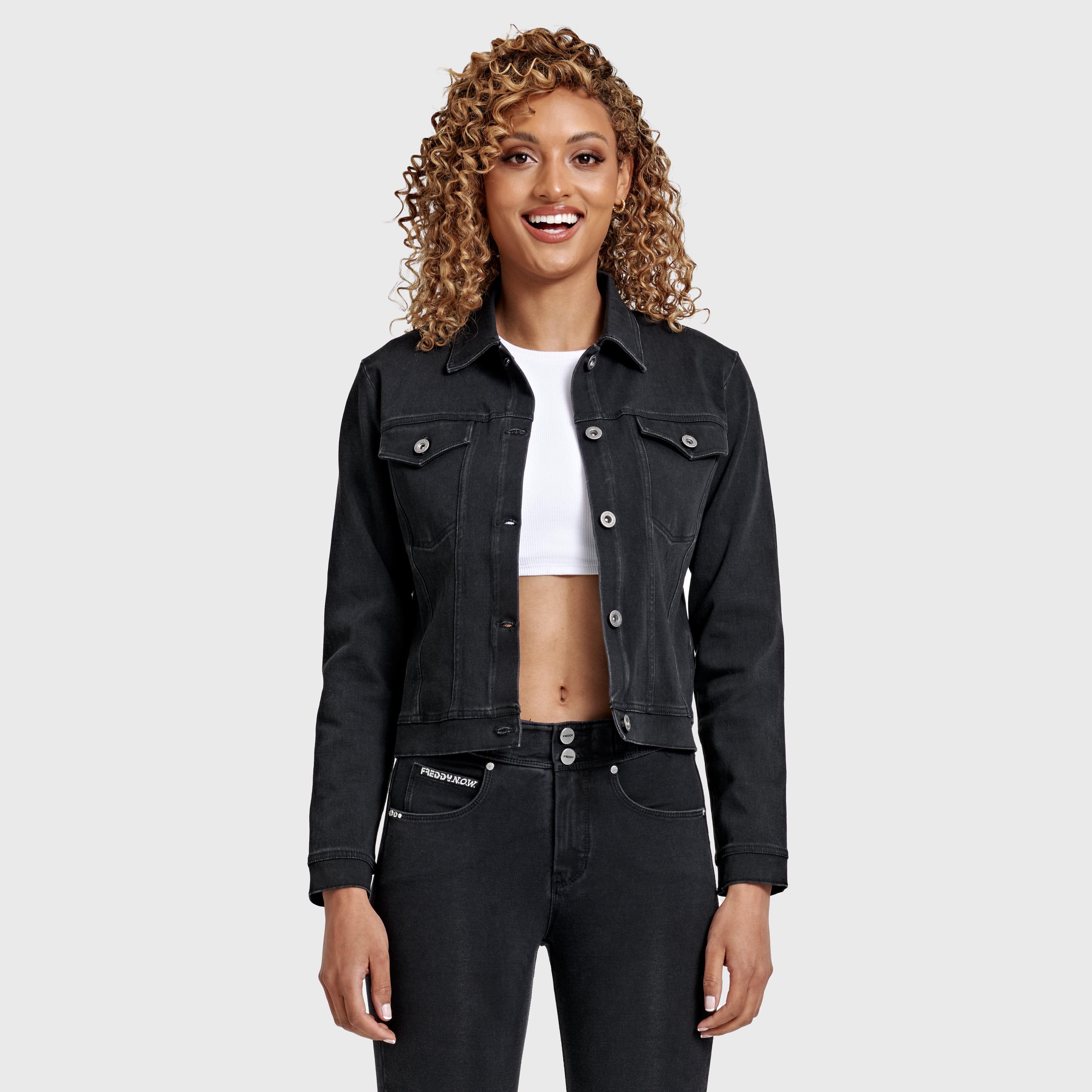 Denim Jacket - Black + Black Stitching 1