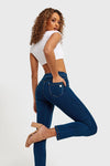 N.O.W® Denim - High Waisted - Kick Flare - Dark Blue + Yellow Stitching 6