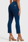 N.O.W® Denim - High Waisted - Kick Flare - Dark Blue + Yellow Stitching 5