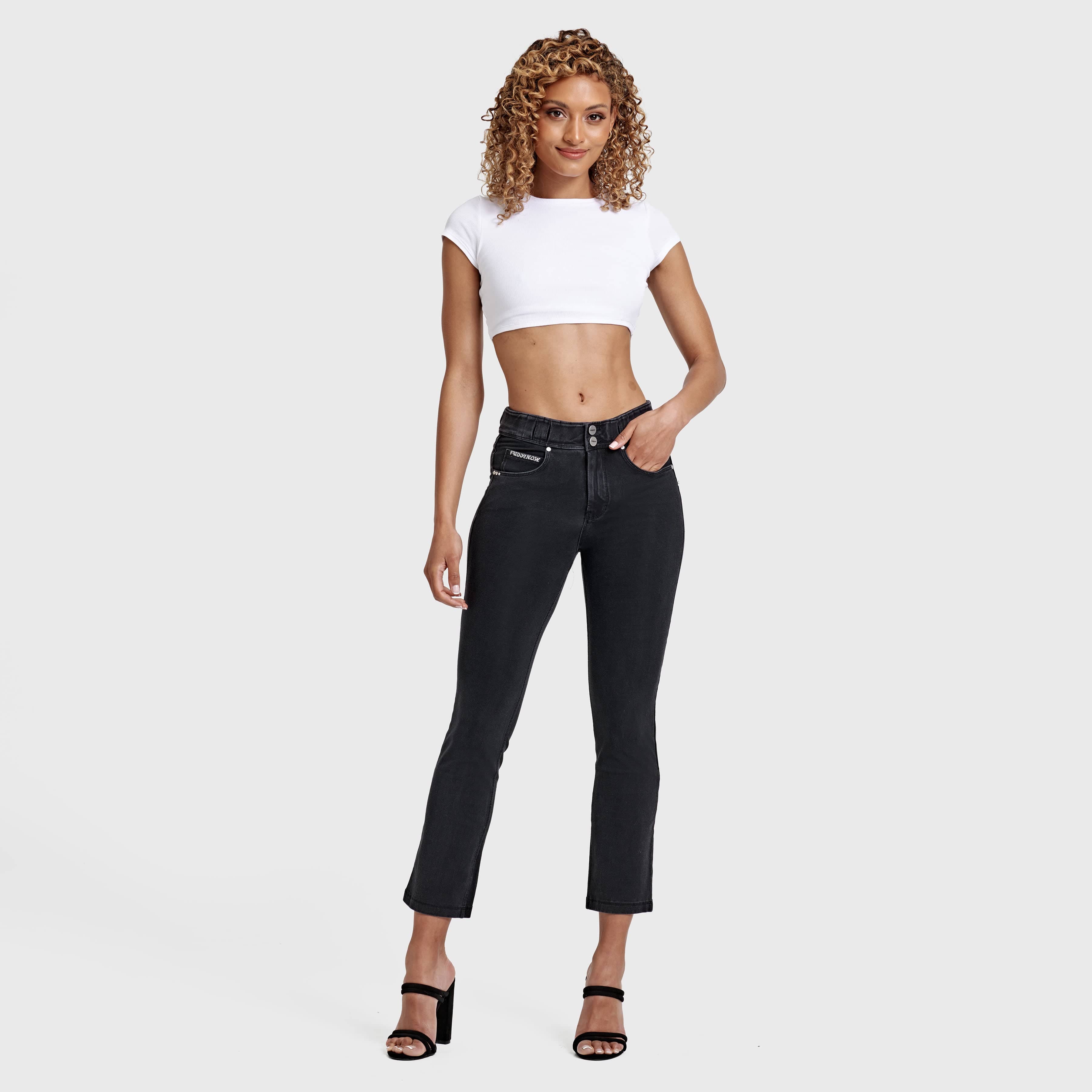N.O.W® Denim - High Waisted - Kick Flare - Black + Black Stitching 2