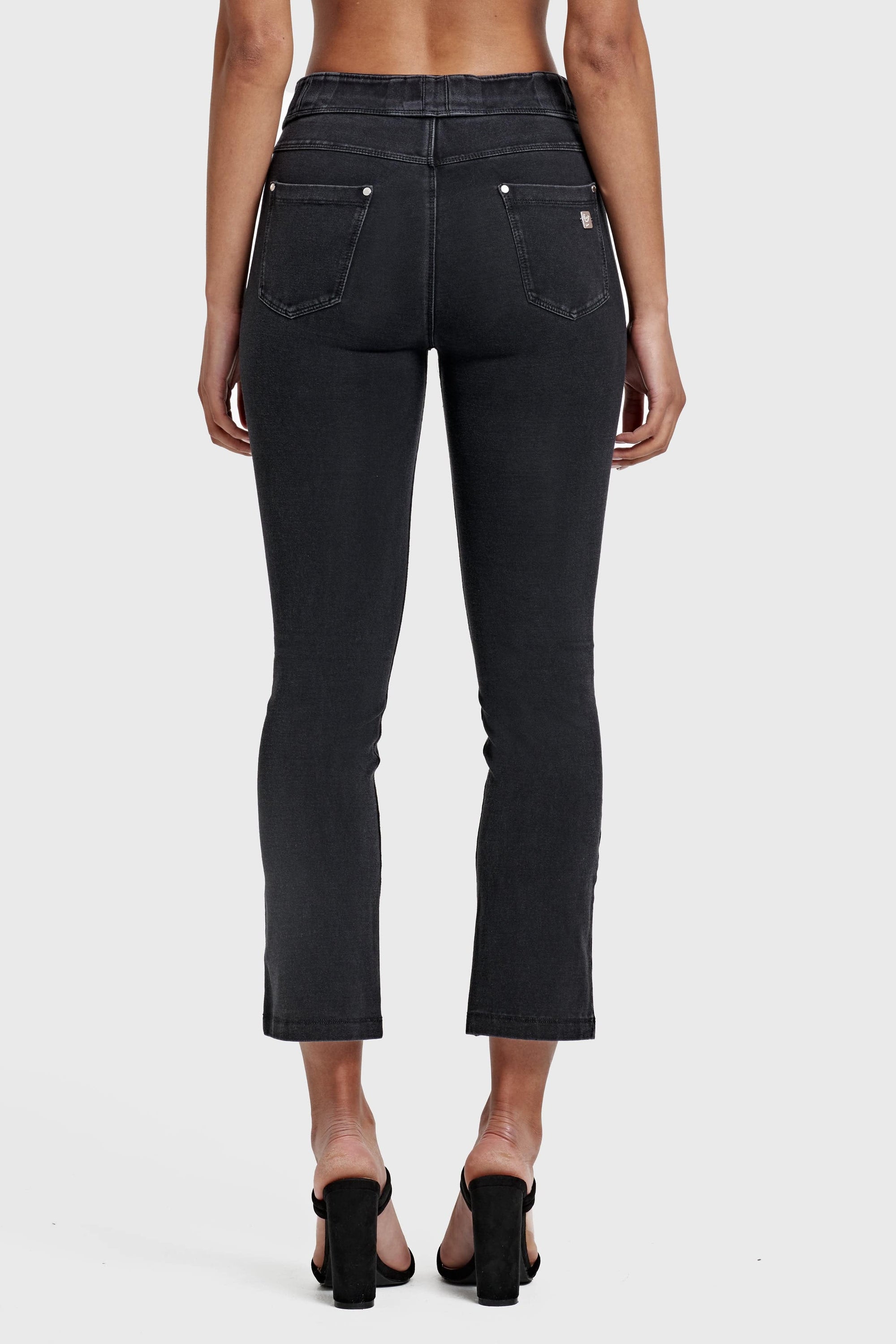 N.O.W® Denim - High Waisted - Kick Flare - Black + Black Stitching 5