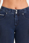 N.O.W® Denim - High Waisted - Full Length - Dark Blue + Blue Stitching 5