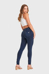 N.O.W® Denim - High Waisted - Full Length - Dark Blue + Blue Stitching 2